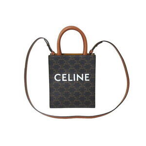 Celine Vertical Triomphe Canvas Shoulder Bag Brown